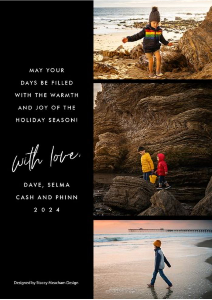 GOLD FOILED BLACK INSCRIBED HOLIDAYS CARD