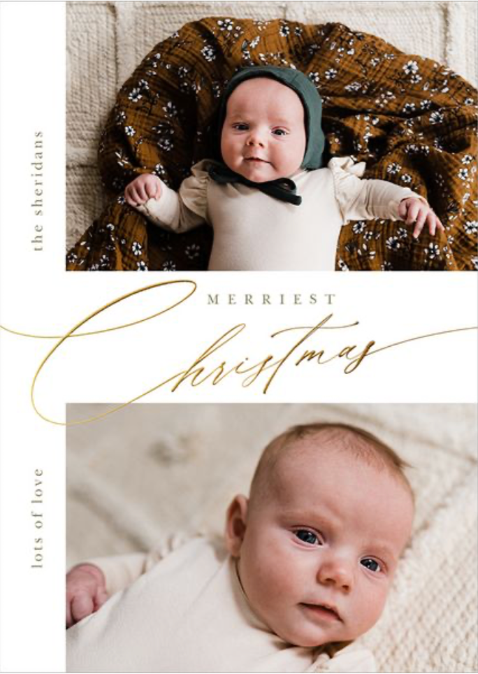 FOILED GOLD GINGHAM SCRIPT CARD