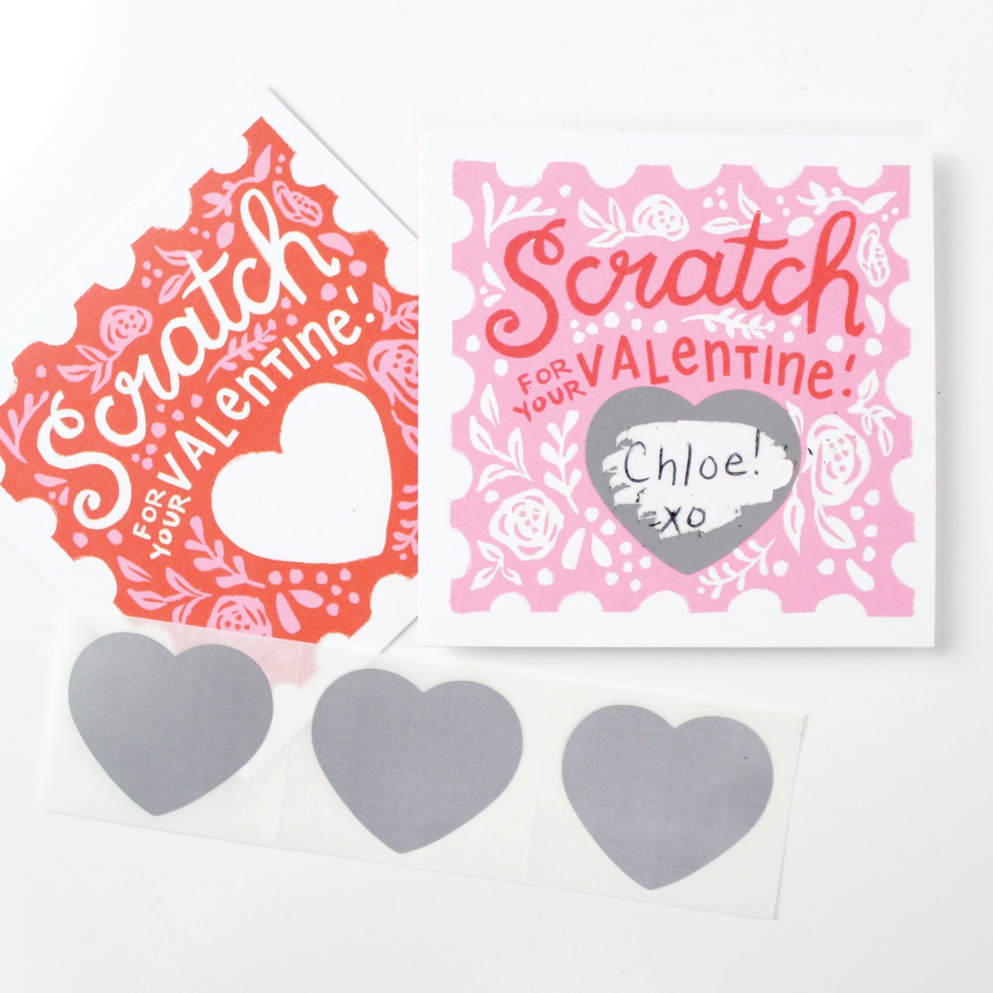 FLORAL SCRATCH-OFF VALENTINES