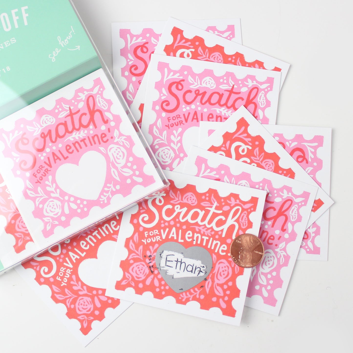 FLORAL SCRATCH-OFF VALENTINES
