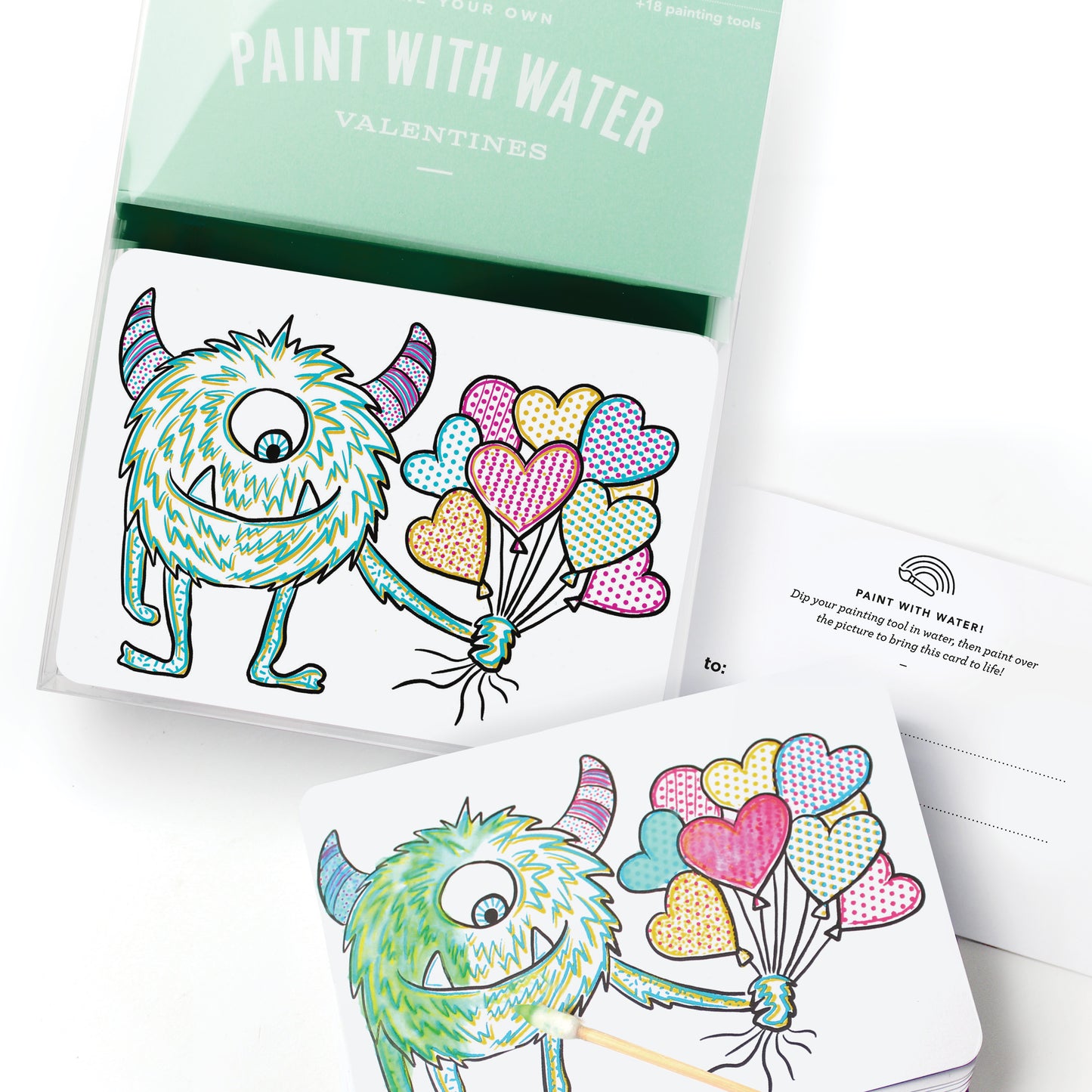 PAINT WITH WATER VALENTINES - MONSTER