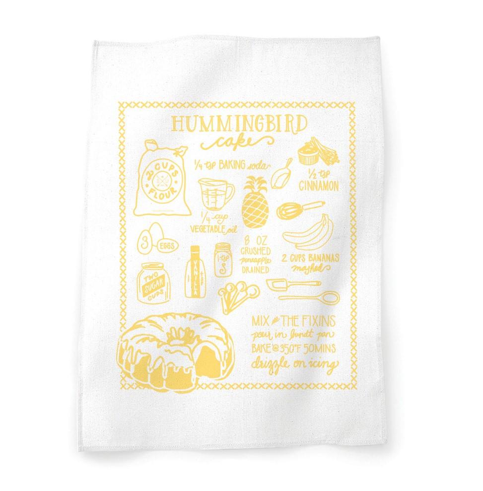 HUMMINGBIRD BAKING RECIPE TEA TOWEL
