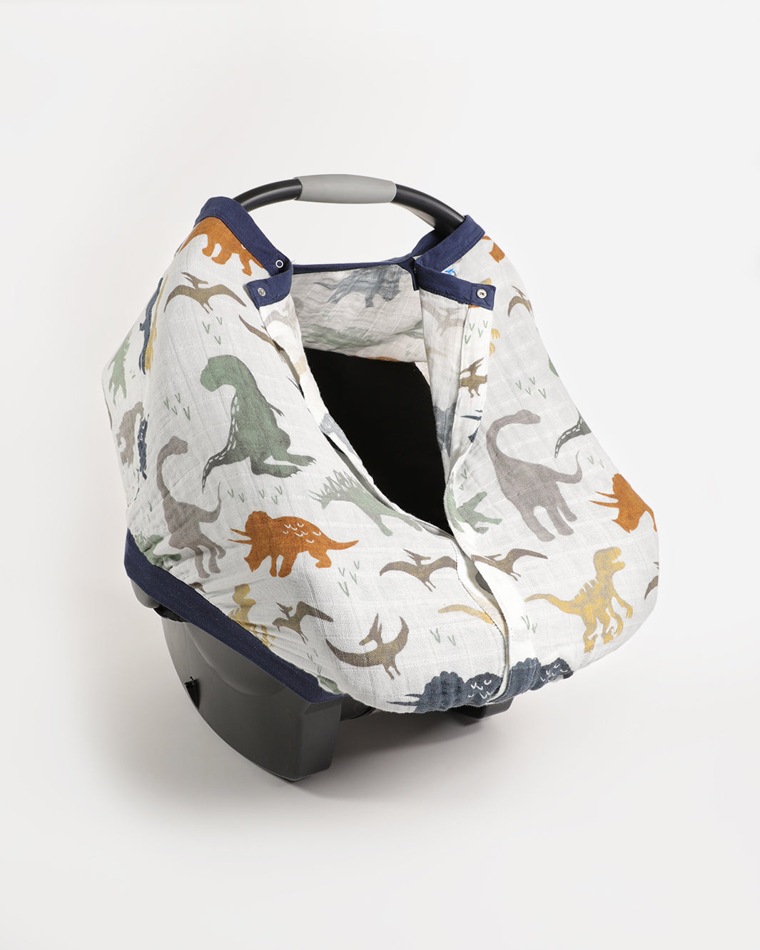 COTTON MUSLIN CAR SEAT CANOPY - DINO FRIENDS