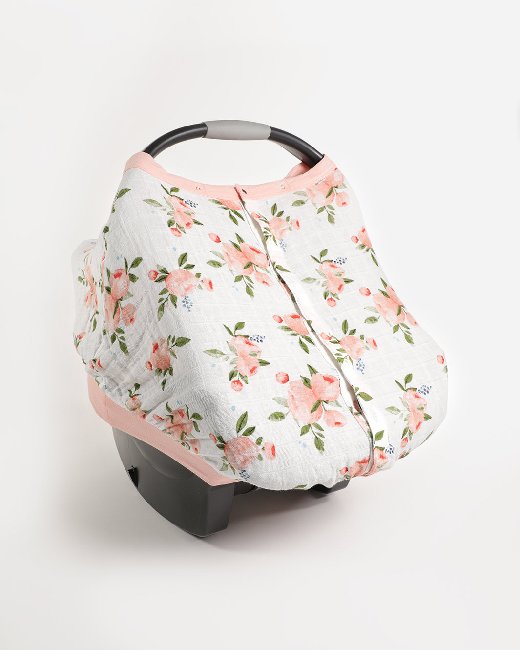 COTTON MUSLIN CAR SEAT CANOPY - WATERCOLOR ROSE