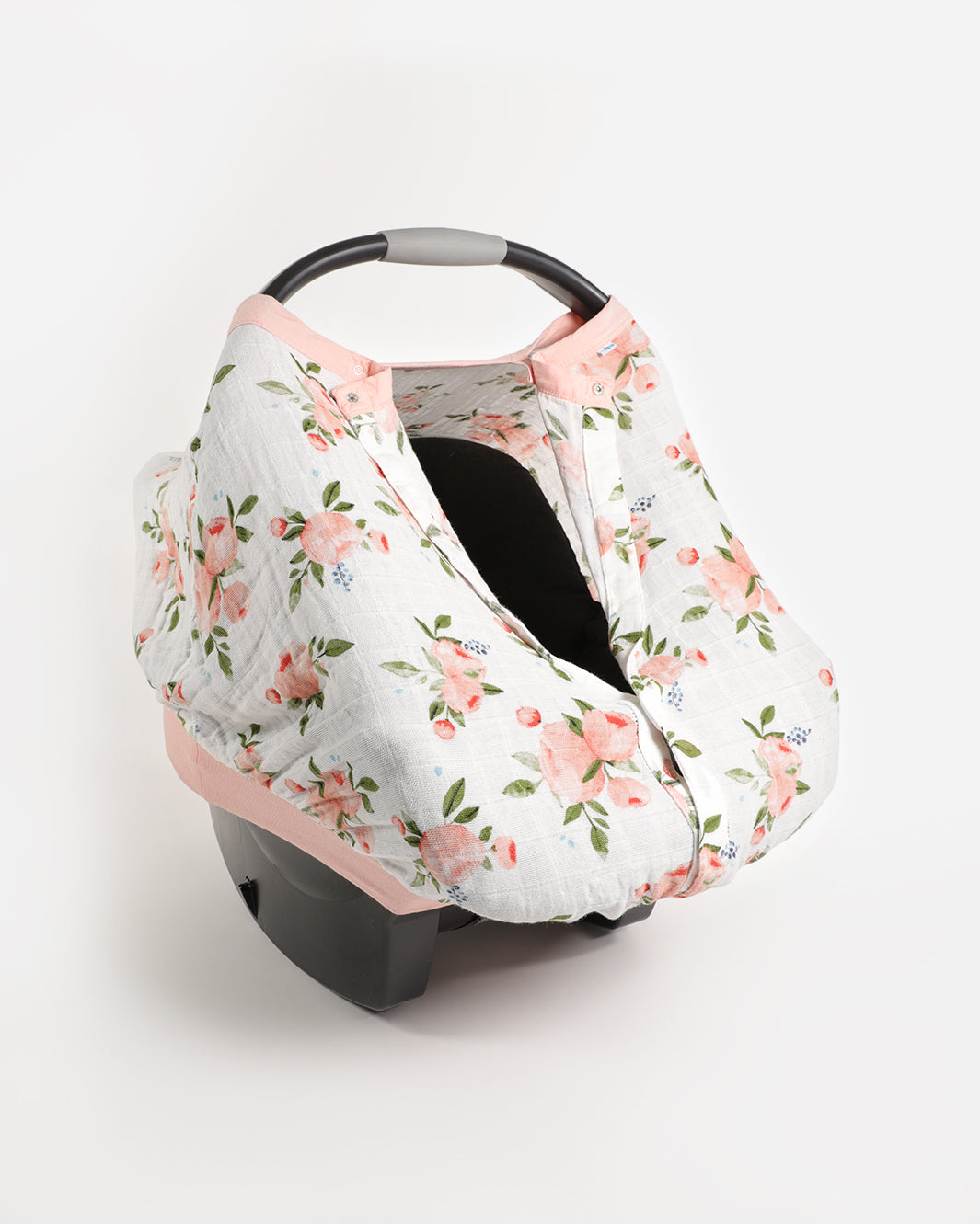 COTTON MUSLIN CAR SEAT CANOPY - WATERCOLOR ROSE
