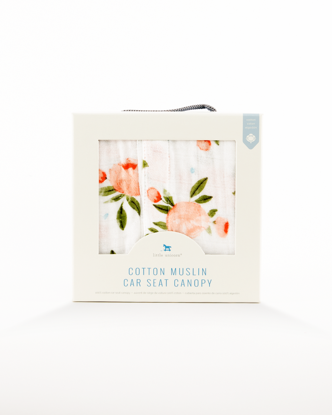 COTTON MUSLIN CAR SEAT CANOPY - WATERCOLOR ROSE