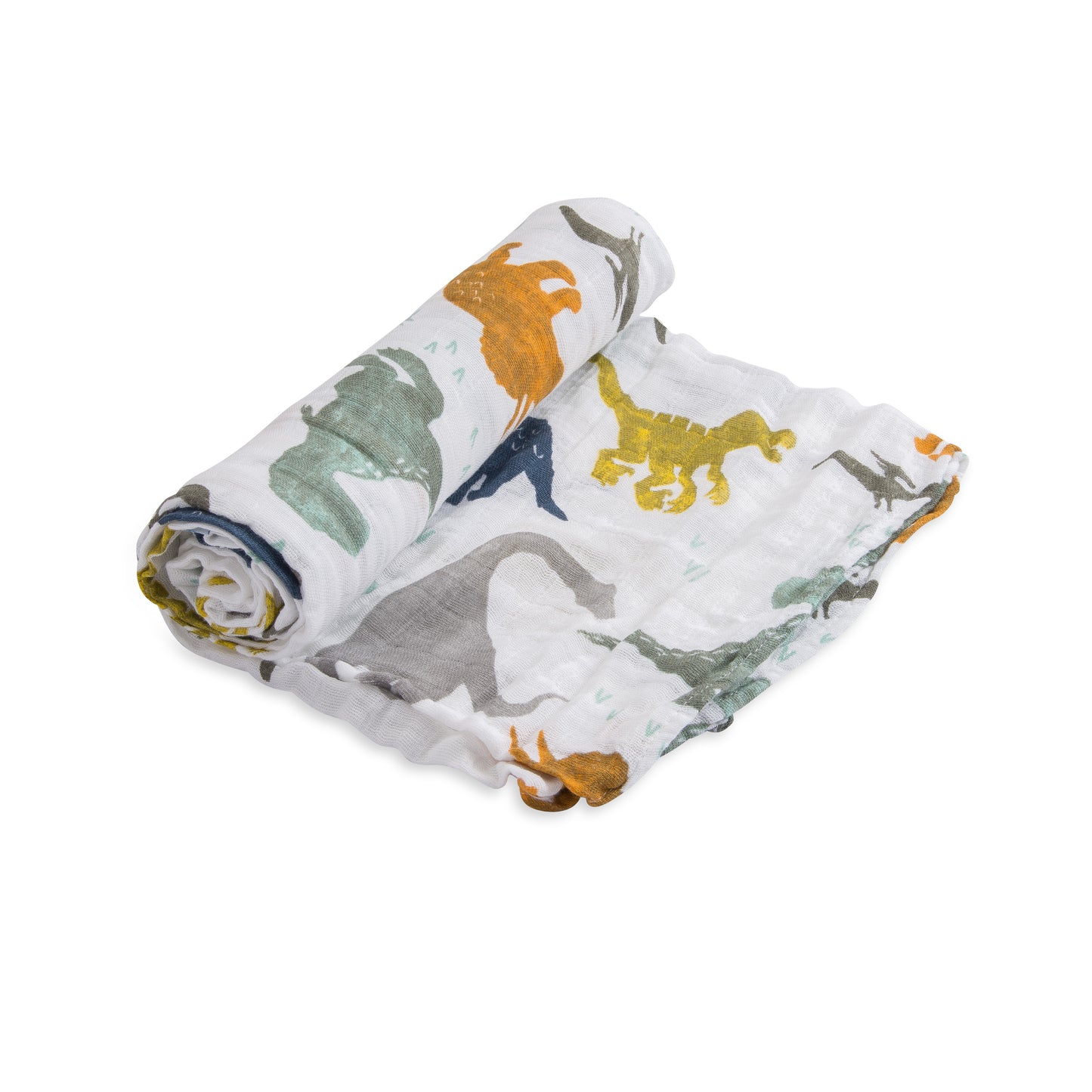 COTTON MUSLIN SWADDLE BLANKET - DINO FRIENDS