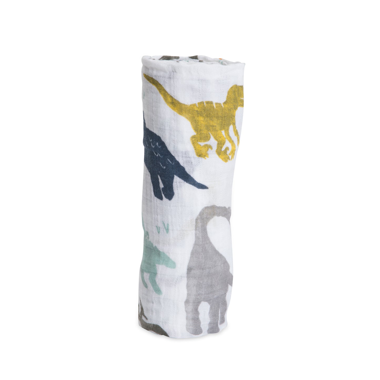 COTTON MUSLIN SWADDLE BLANKET - DINO FRIENDS