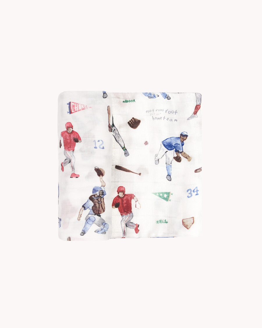 COTTON MUSLIN SWADDLE BLANKET - HOME RUN