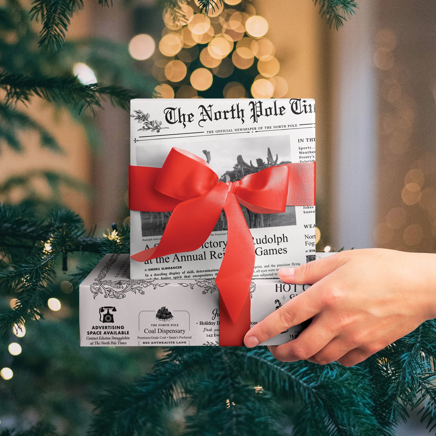 North Pole Times Holiday Gift Wrap + Activity