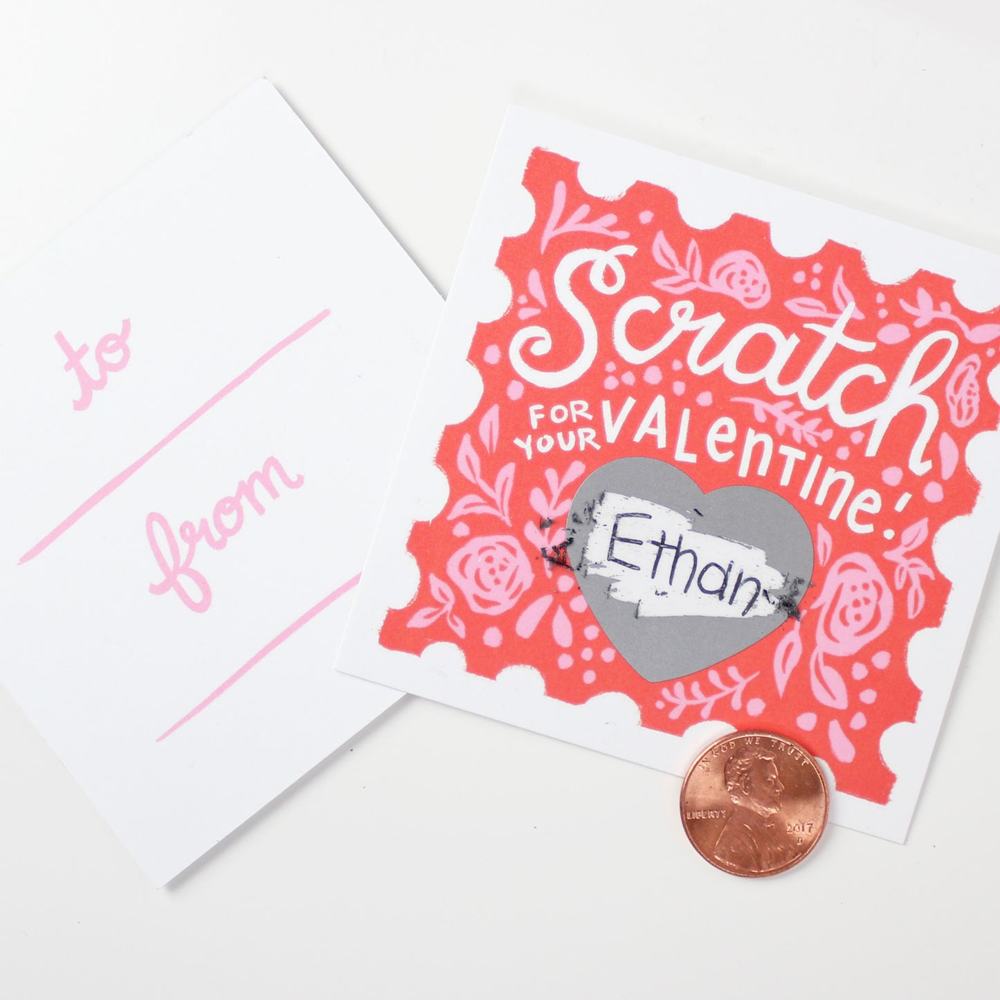 FLORAL SCRATCH-OFF VALENTINES