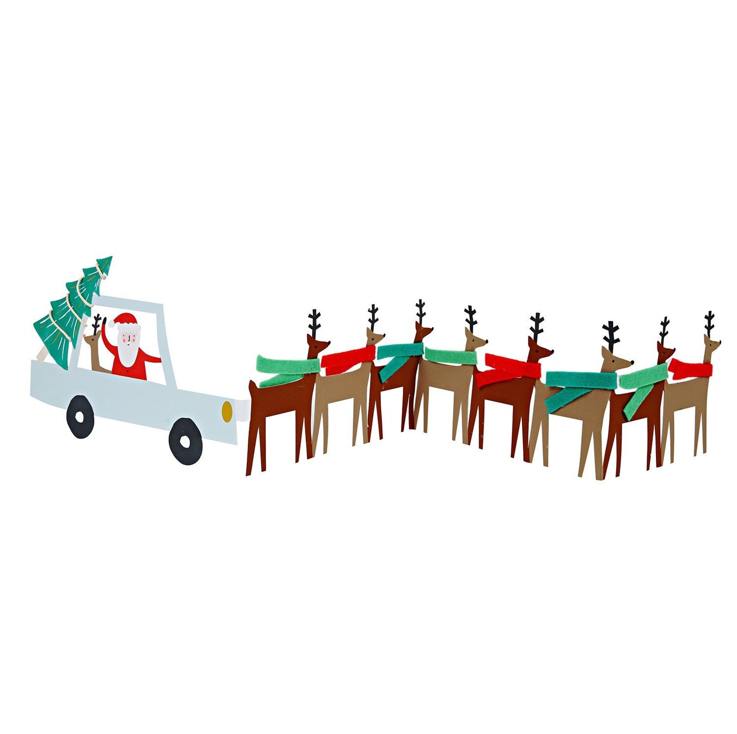 SANTA CAR CONCERTINA CARD
