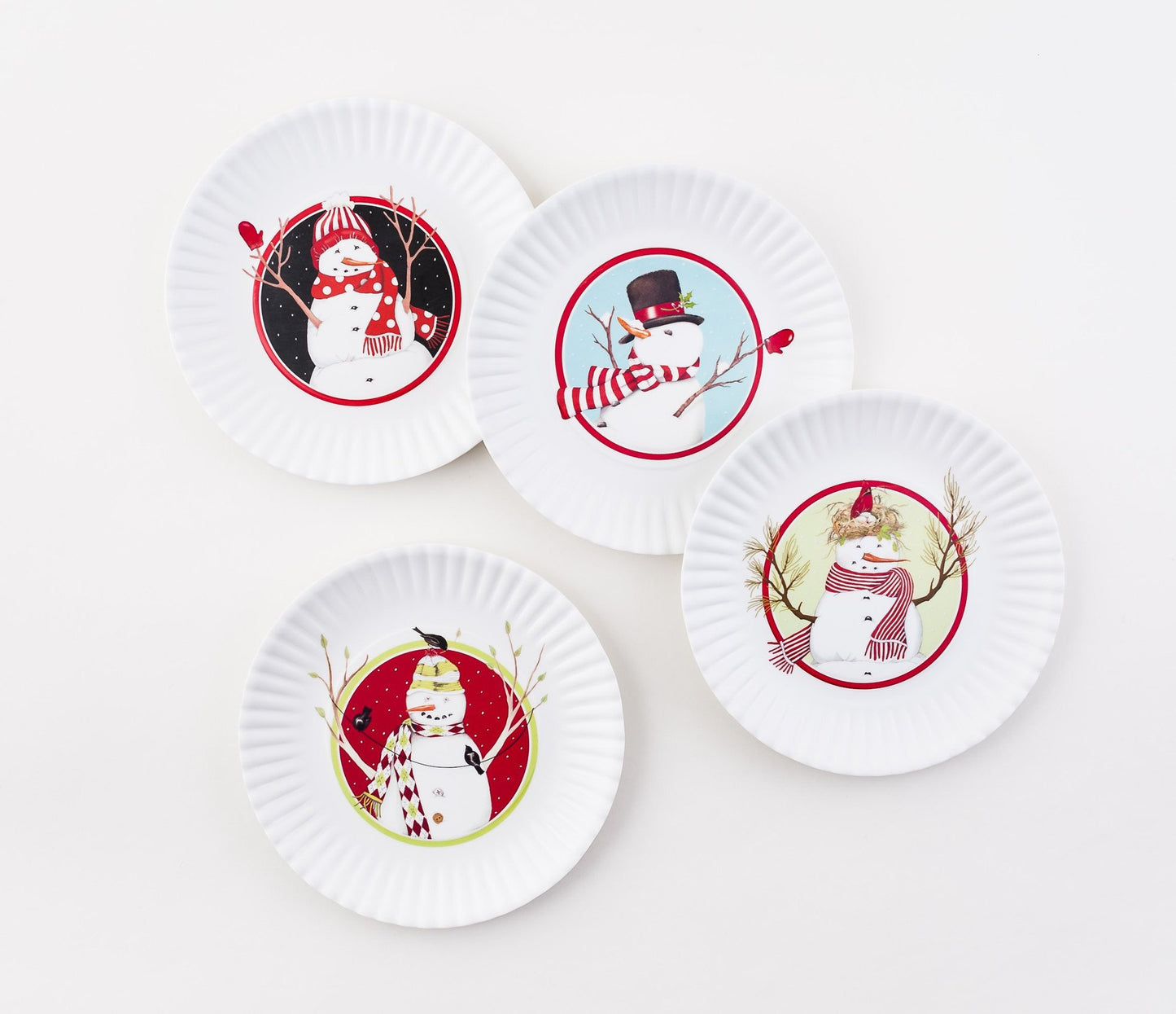 THE "SNOWMAN FAMILY" PLATES - SET OF 4