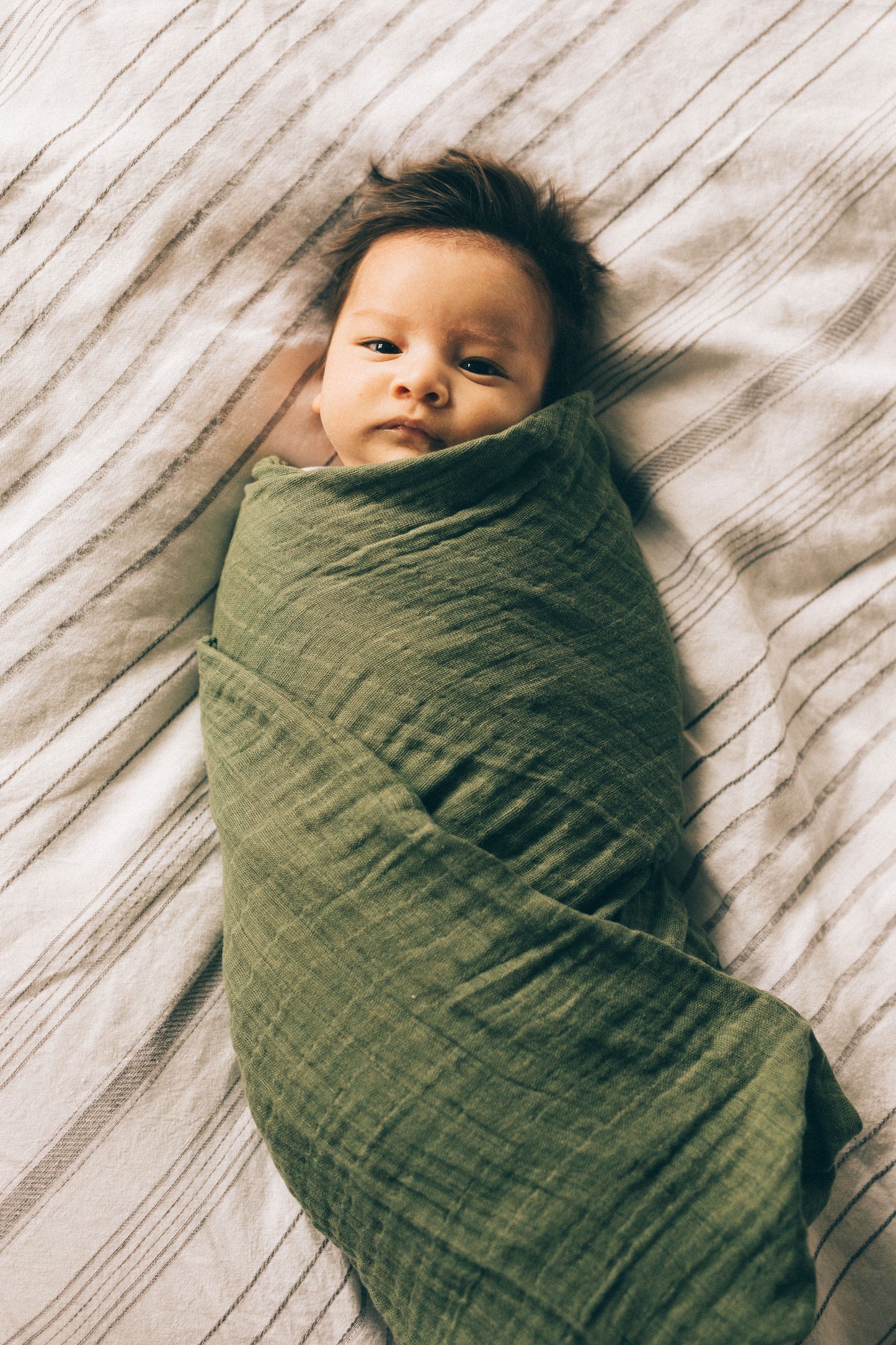 COTTON MUSLIN SWADDLE BLANKET - FERN